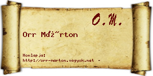 Orr Márton névjegykártya